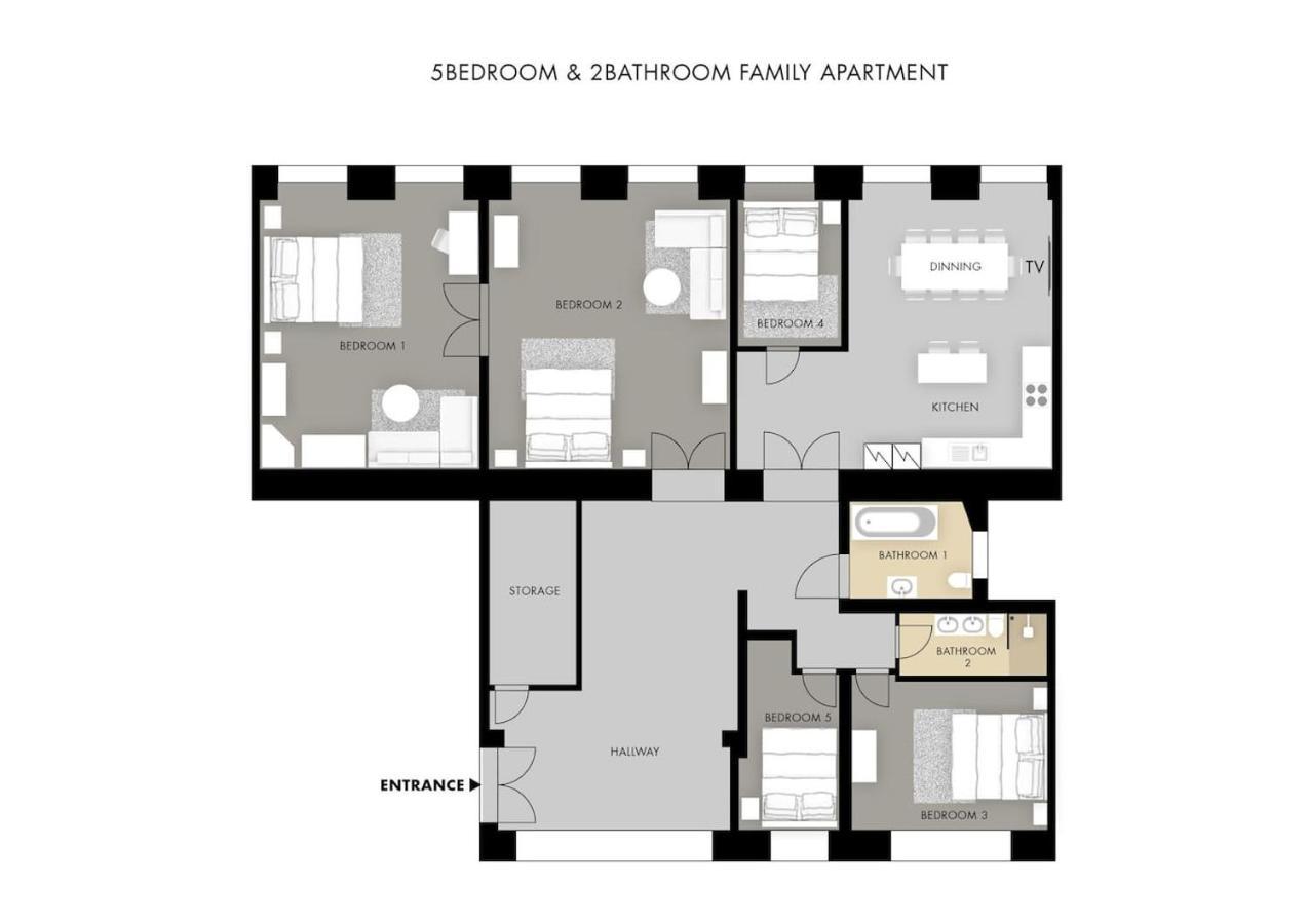 5Br 2Bath Family Apt 5Mins To Wenceslas Square Prag Dış mekan fotoğraf